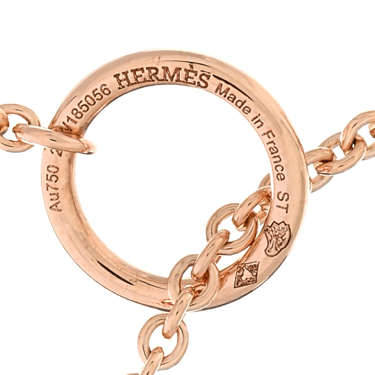 Hermes 18K Rose Gold Diamond TPM Vertige Coeur Necklace ST 4 of 5