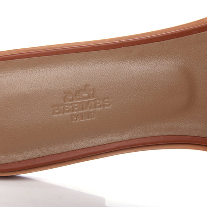 Hermes Box Calfskin Oran Sandals 40.5 Gold 8 of 11