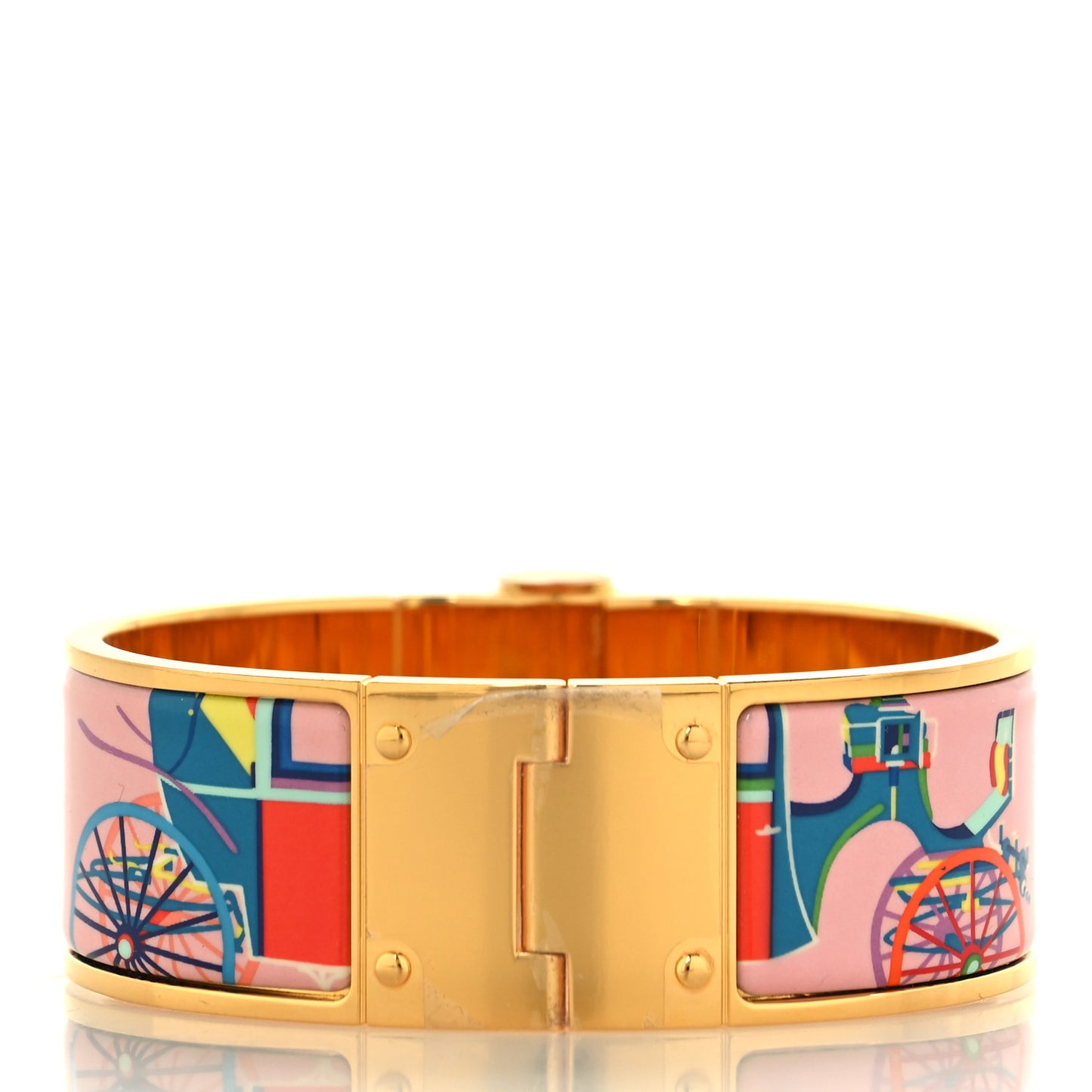 Enamel Printed Wide Hinged Bracelet S