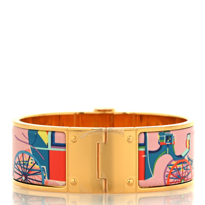Hermes Enamel Printed Wide Hinged Bracelet S 3 of 5