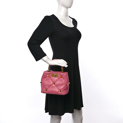 Valentino Garavani Nappa Small Roman Stud The Handle Bag Flamingo Pink 2 of 12