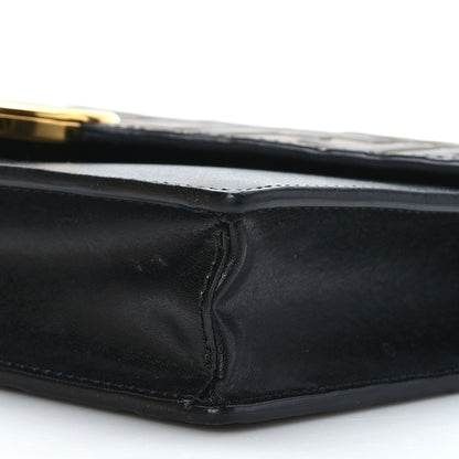 Fendi Vitello Cruise F is Fendi Bi-Color FF 1974 Embossed Medium Envelope Wallet On Chain Black Maya 8 of 8