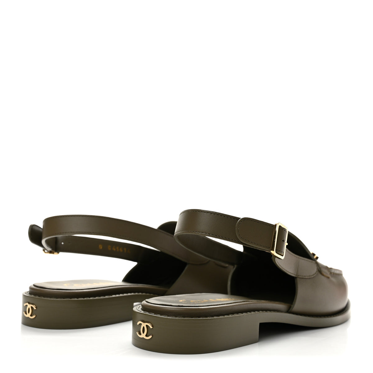 Chanel Calfskin Crystal CC Slingback Flats 39 Black 5 of 10