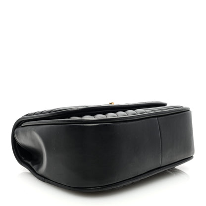 Chanel Lambskin Reverse Chevron Quilted Round Top Handle Flap Black 4 of 10