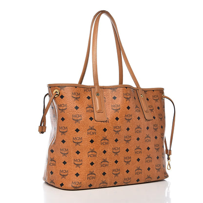 MCM Visetos Medium Liz Reversible Shopper Tote Cognac 5 of 18
