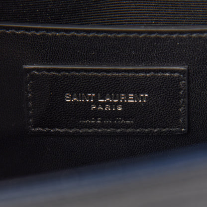 Saint Laurent Calfskin Crocodile Embossed Medium Classic Monogram Kate Tassel Satchel Deep Marine 5 of 7