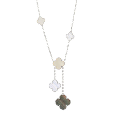 Van Cleef & Arpels 18K White Gold Mother of Pearl Chalcedony 6 Motifs Magic Alhambra Necklace 1 of 4