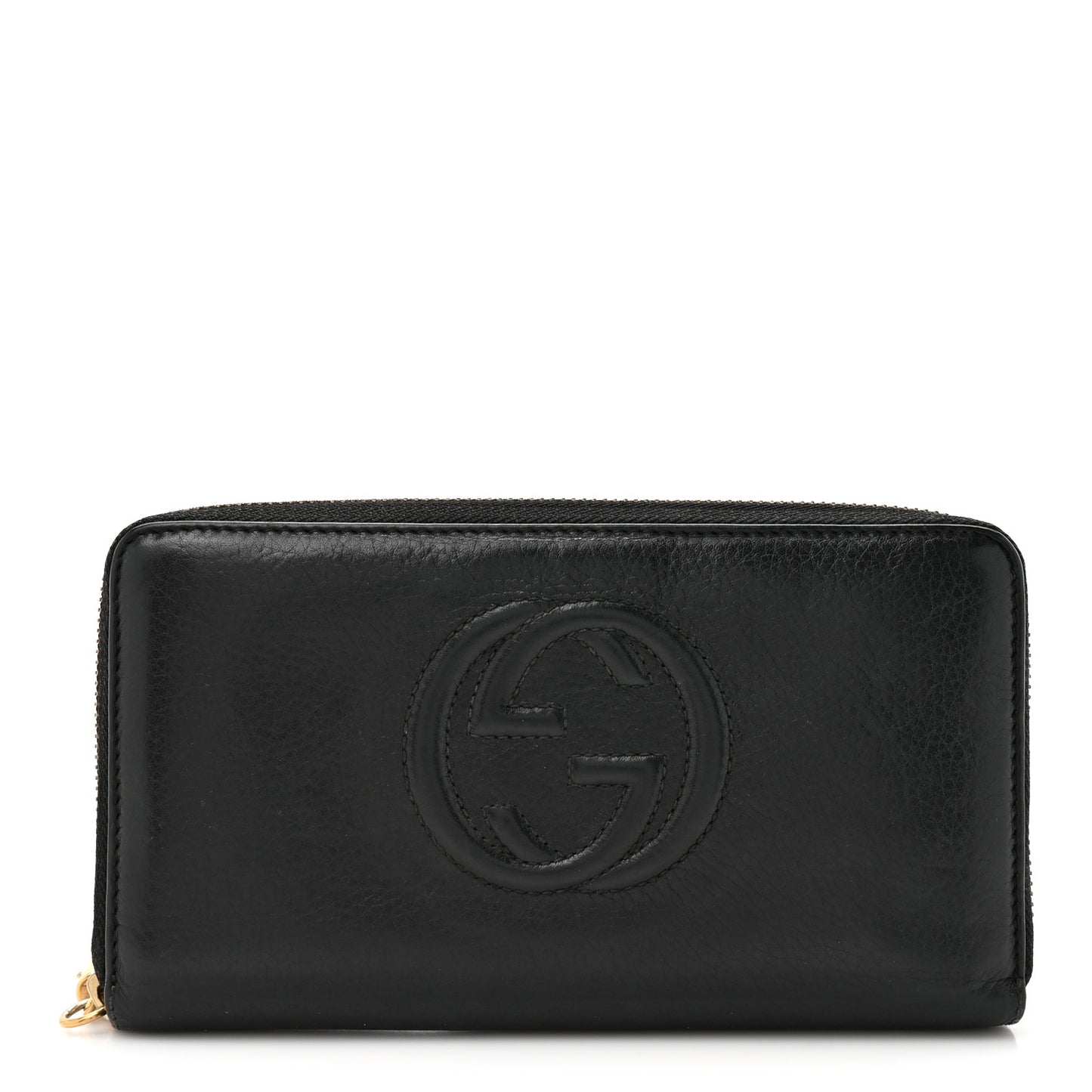 Pebbled Calfskin Soho Zip Around Wallet Black