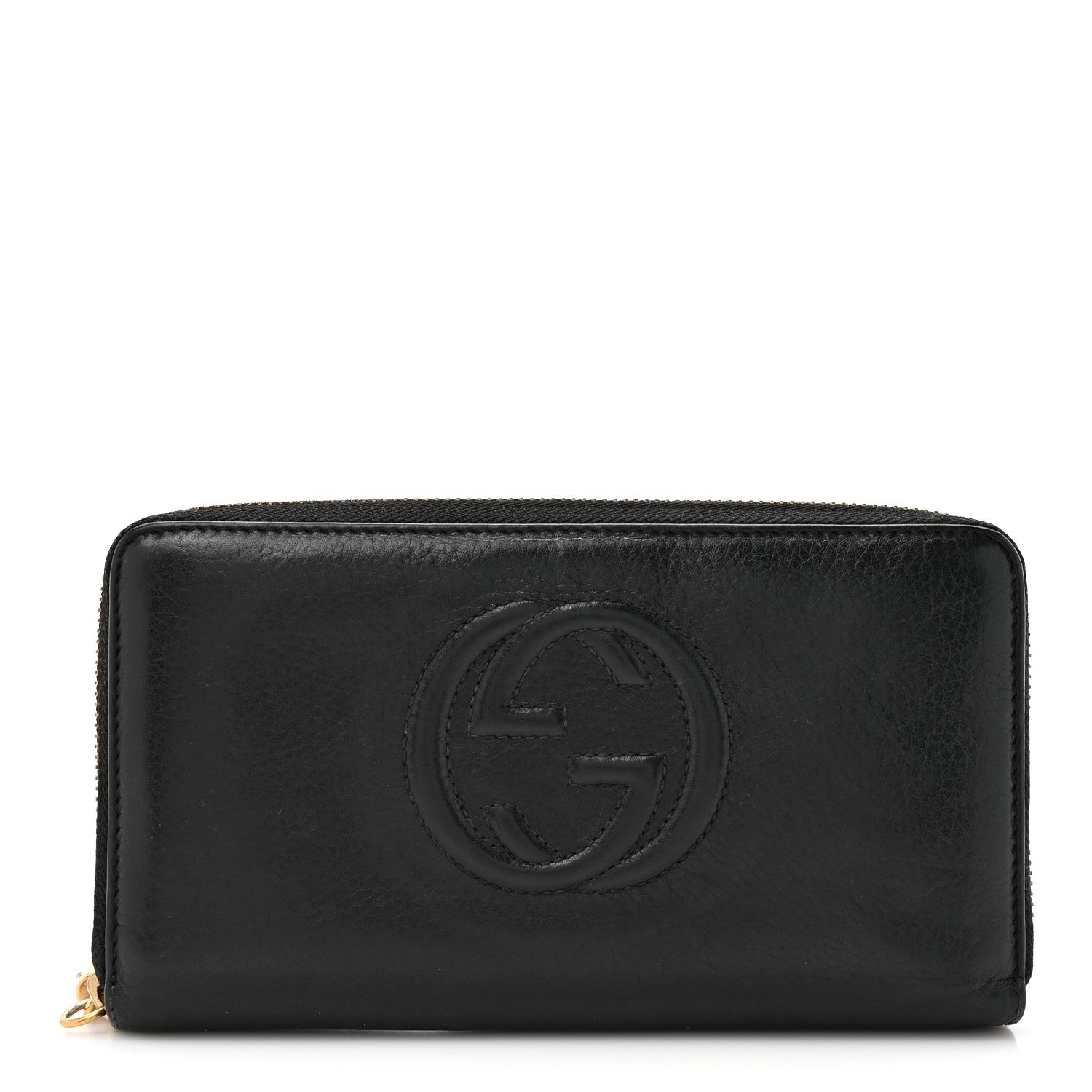 Gucci Pebbled Calfskin Soho Zip Around Wallet Black 1 of 11