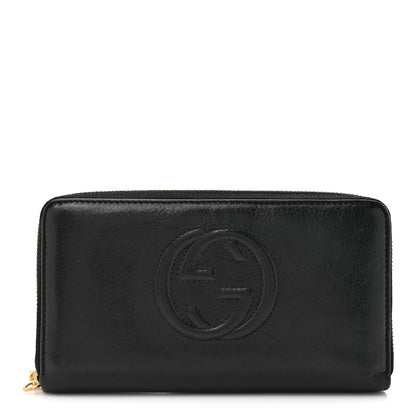 Gucci Pebbled Calfskin Soho Zip Around Wallet Black 1 of 11