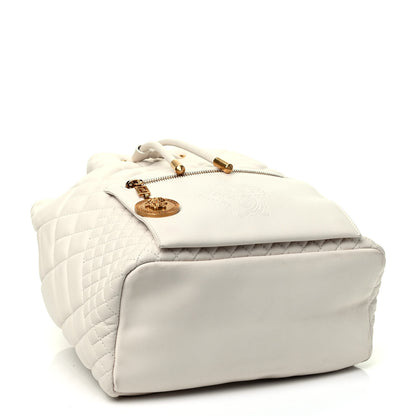 Versace Calfskin Quilted Medusa Backpack White 3 of 4