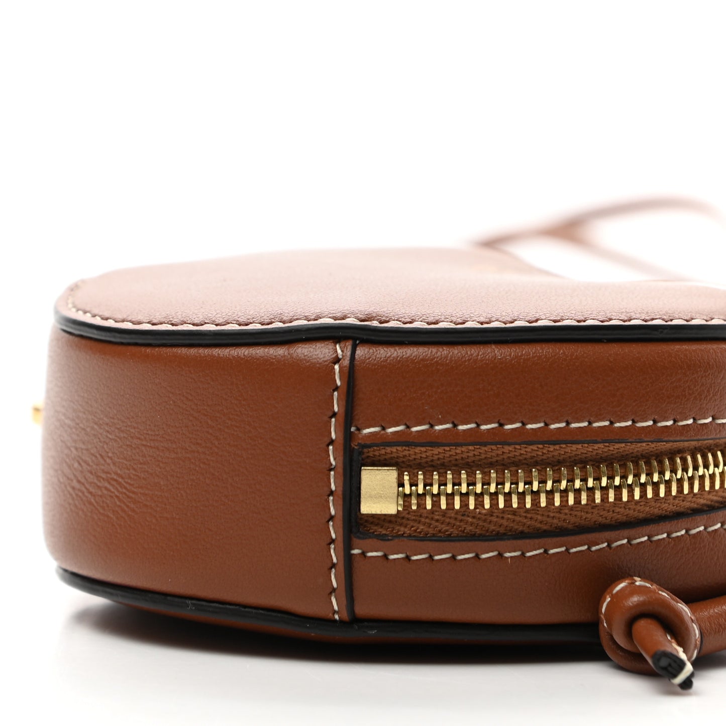 Box Calfskin Micro Heart Crossbody Bag Camel