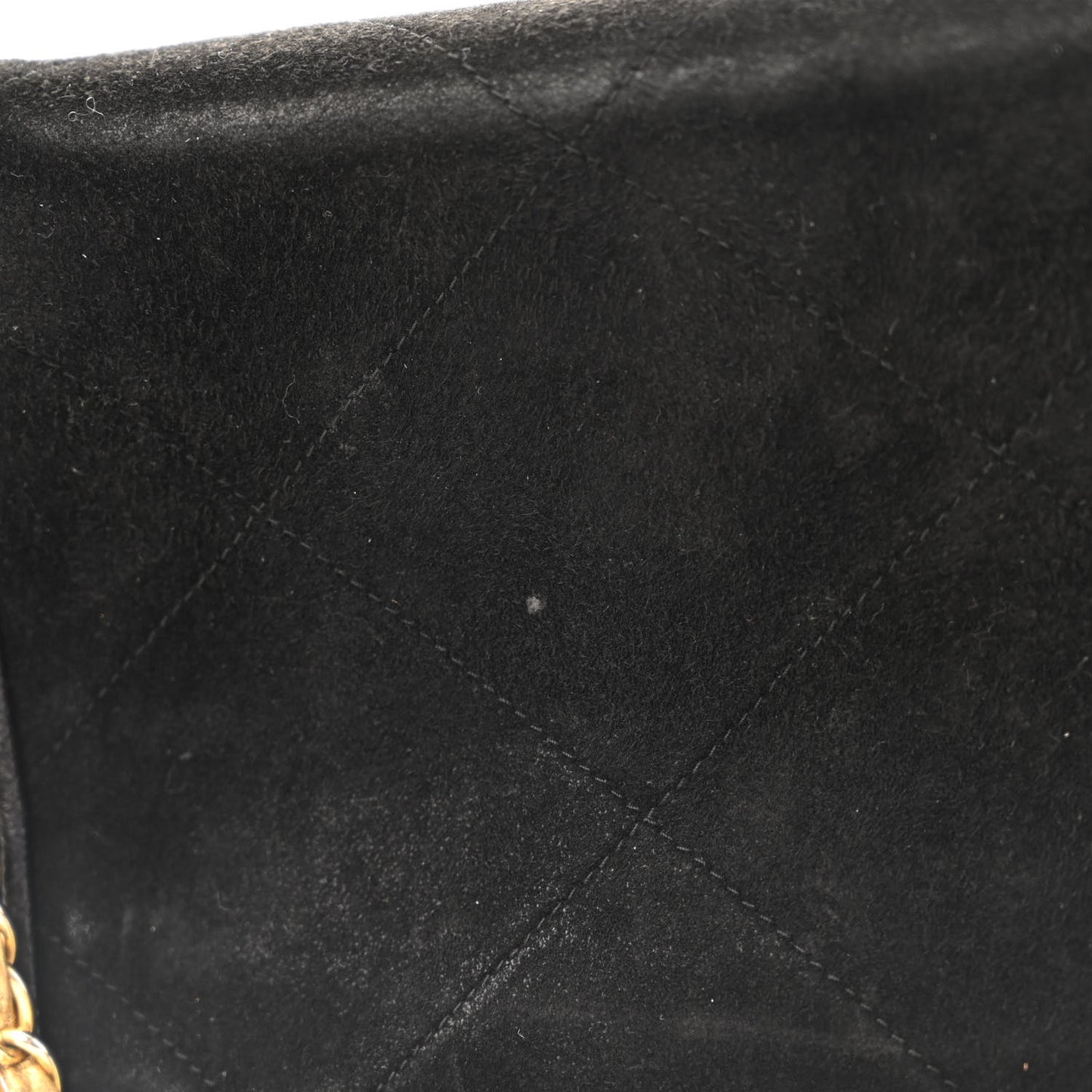 Suede Quilted CC Tassel Flap Crossbody Black Gold