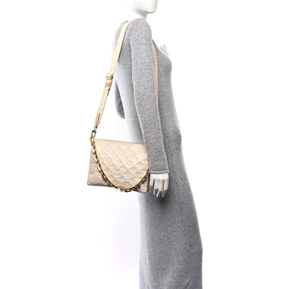 Louis Vuitton Lambskin Embossed Monogram Coussin PM Beige Cream 2 of 11
