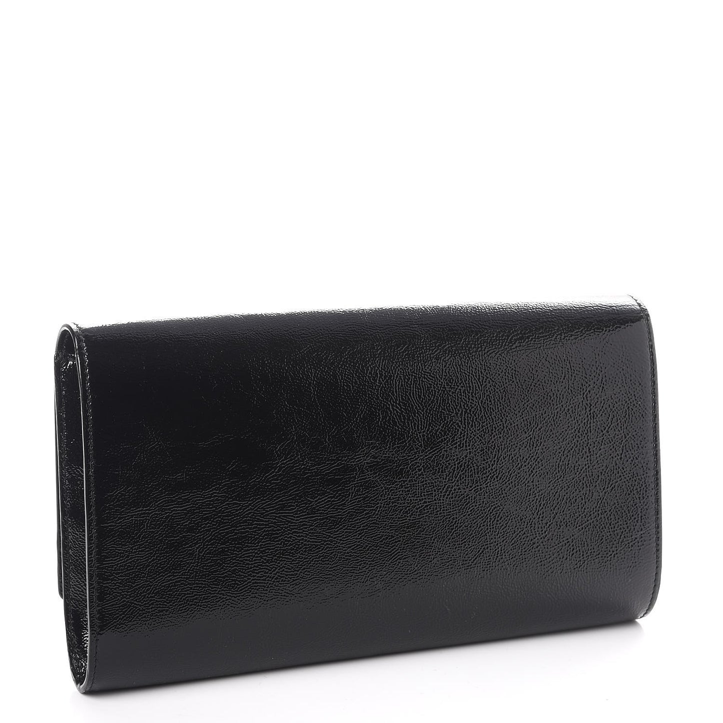 Textured Patent Monogram Large Belle De Jour Clutch Black