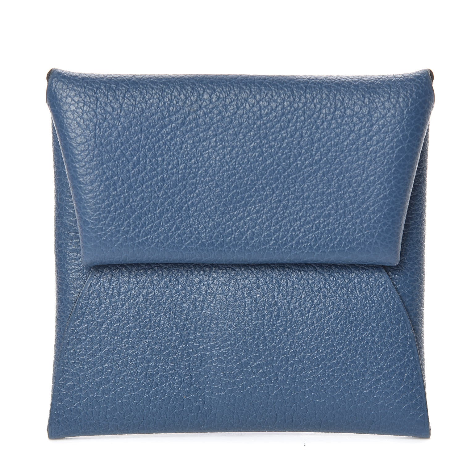 Hermes Evercolor Verso Bastia Coin Purse Bleu Agate Jaune D'Or 1 of 8