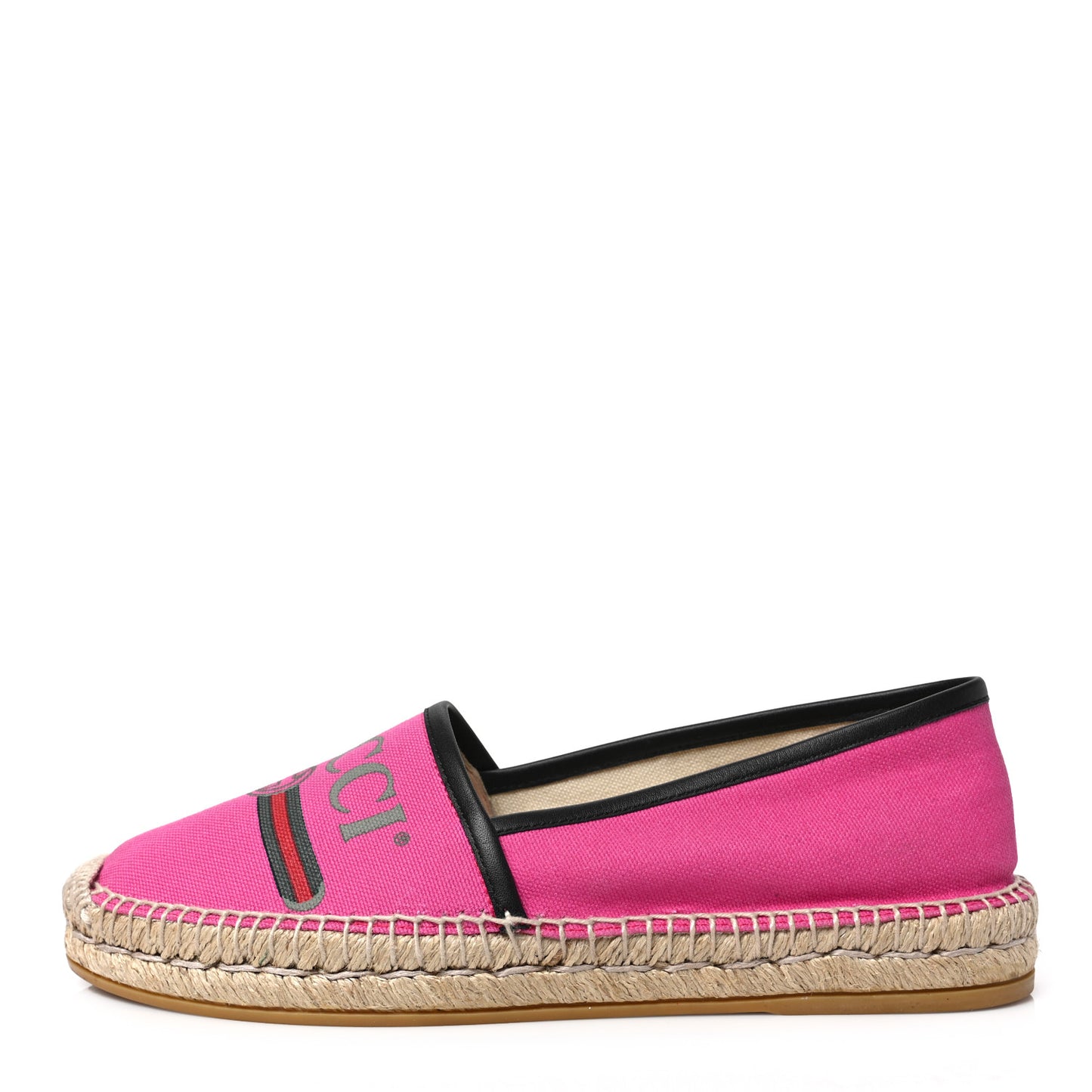 Canvas Logo Espadrilles 38.5 Cyclamen Rose Black