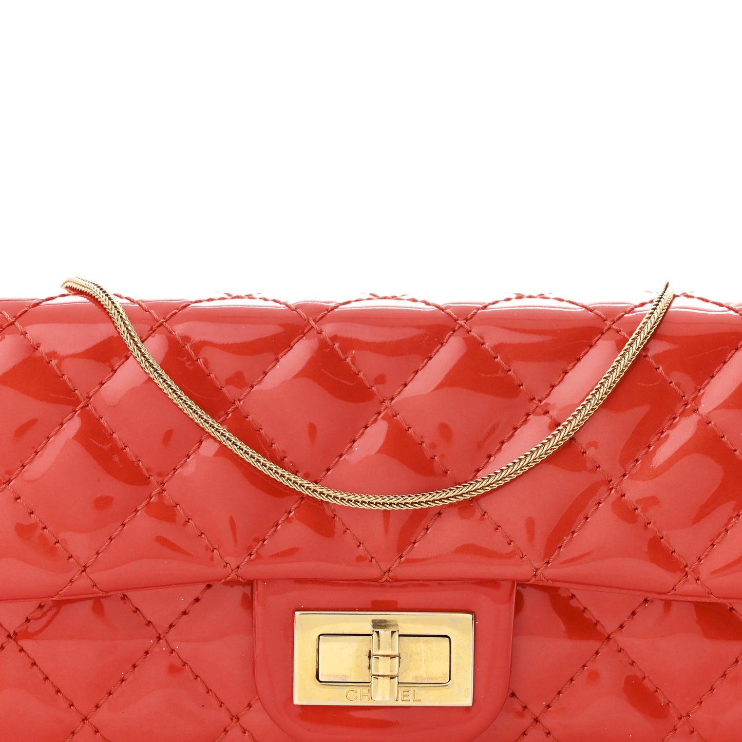Patent Quilted 2.55 Reissue East West Clutch Red