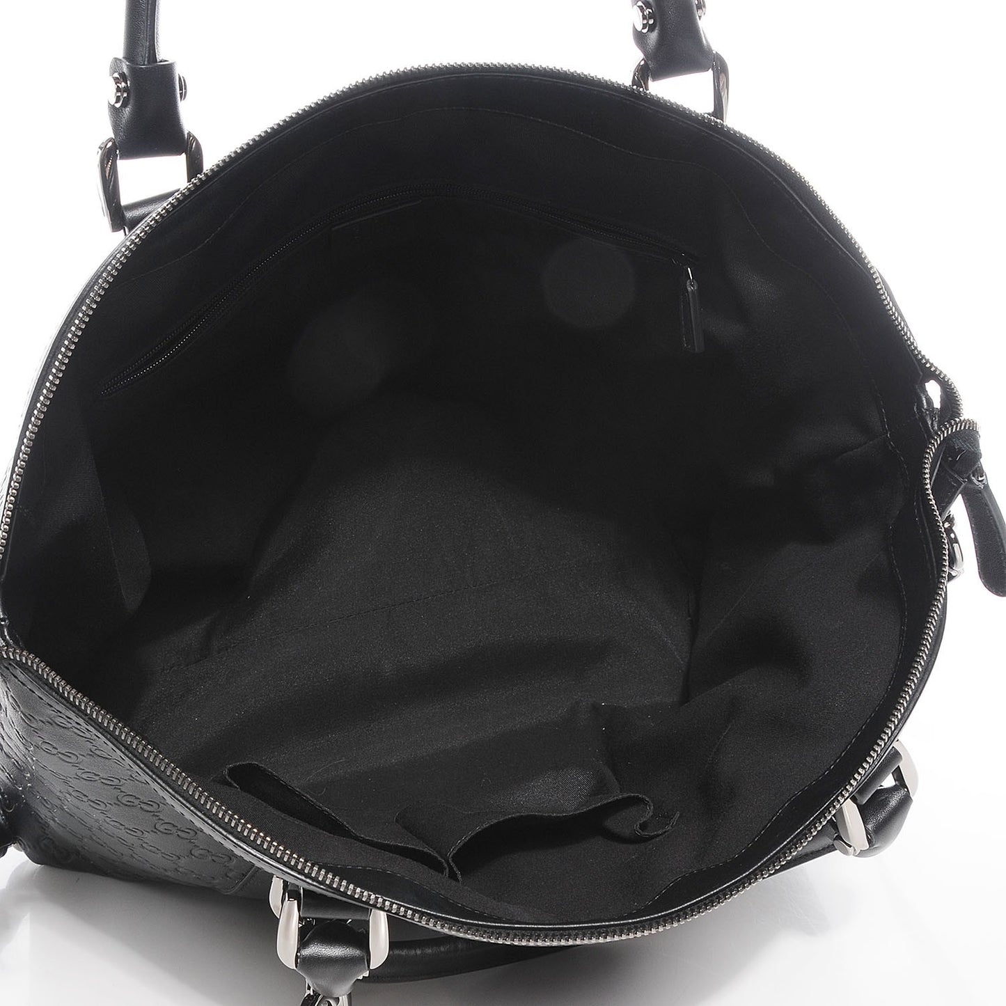 Guccissima Large GG Charm Convertible Dome Satchel Black