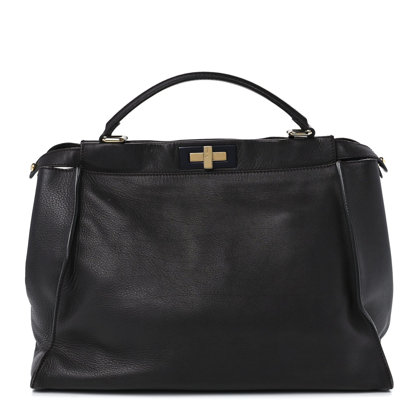 Vitello Dolce Marmol Large Peekaboo Iconic Satchel Ebano Blu Scuro