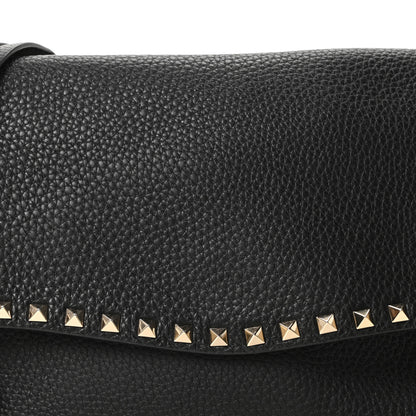 Valentino Garavani Pebbled Calfskin Messenger Bag Black 7 of 9