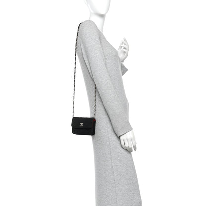 Chanel Jersey Quilted Mini VIP Clutch With Chain Black 2 of 11