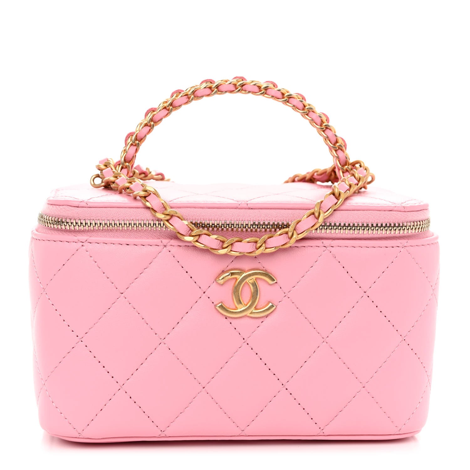Chanel Lambskin Quilted Pick Me Up Vanity Case Pink 1 of 11