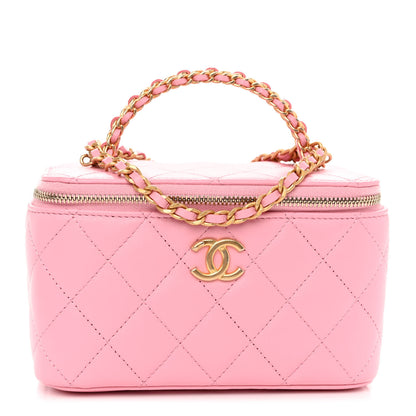 Chanel Lambskin Quilted Pick Me Up Vanity Case Pink 1 of 11