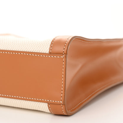 Celine Canvas Calfskin Logo Print Small Vertical Cabas Natural Tan 11 of 11