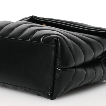 Saint Laurent Calfskin Y Quilted Monogram Small Loulou Chain Satchel Black 10 of 13