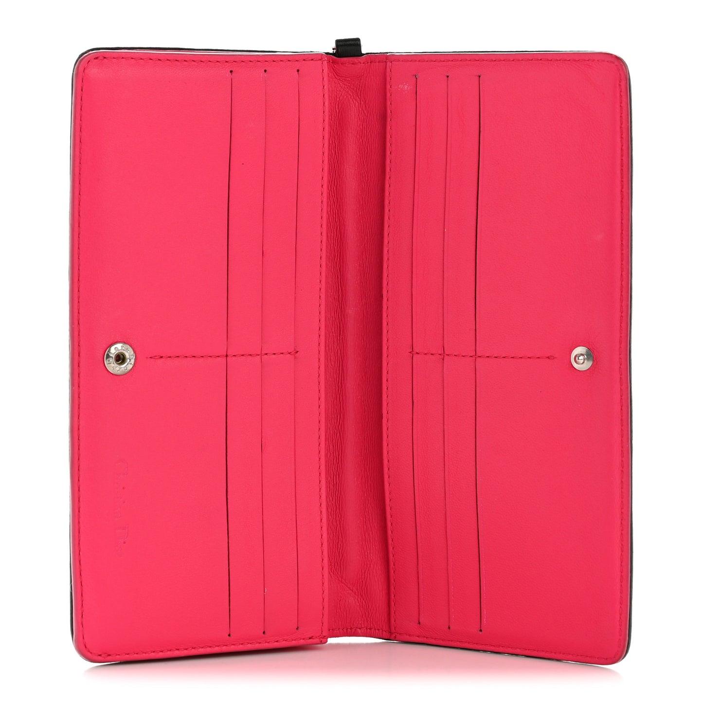 Lambskin Cannage Bi-Color Lady Dior Flap Card Holder Black Pink