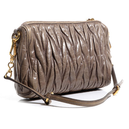 Miu Miu Leather Matelasse Lux Shoulder Bag Argilla 3 of 7