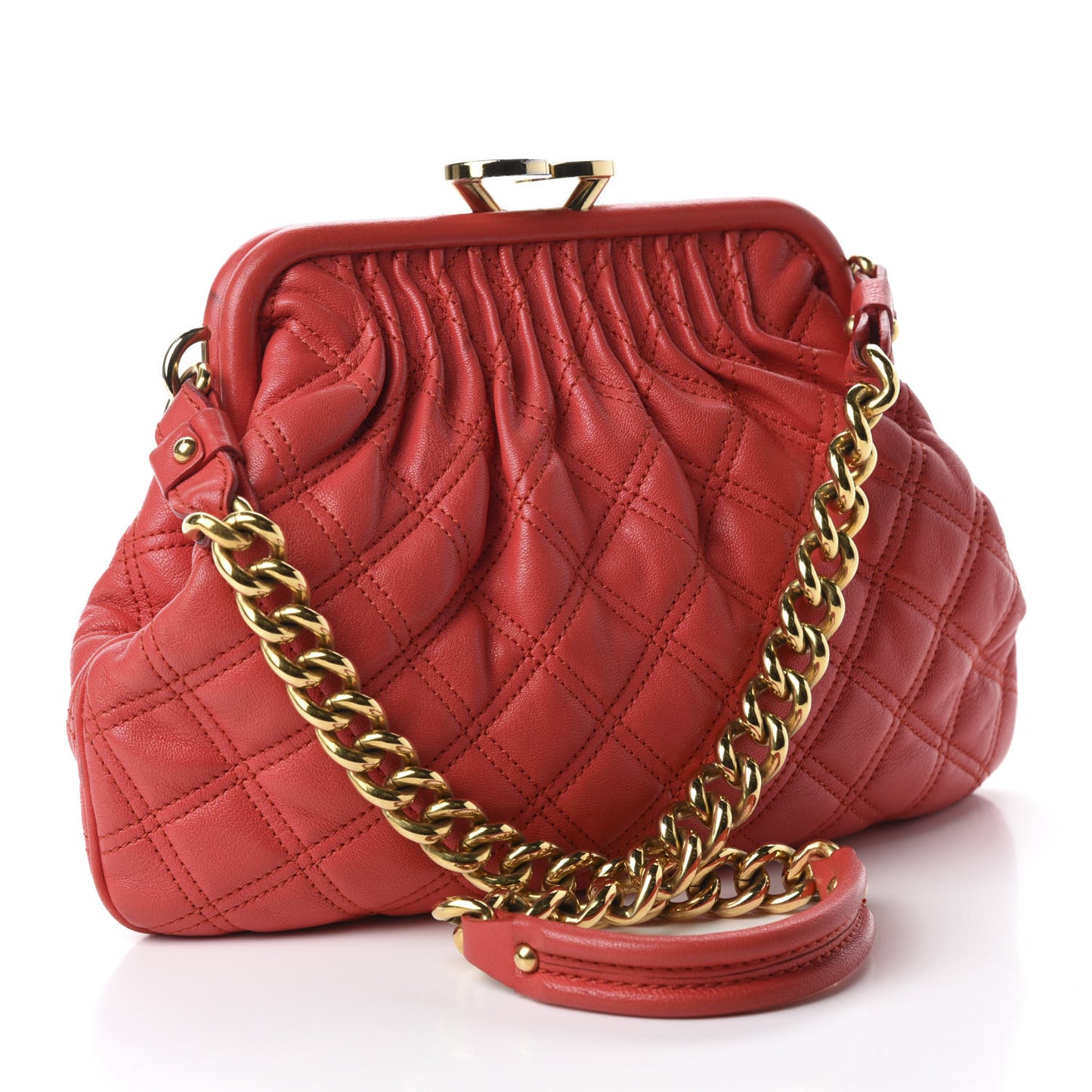 Calfskin Quilted Little Stam Red