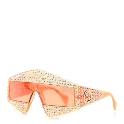 Gucci Crystal Rectangular Frame Sunglasses GG0357S Orange 1 of 5