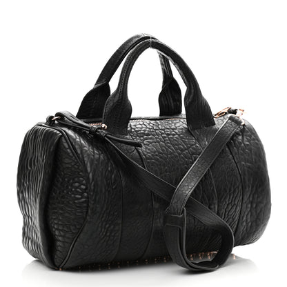 Alexander Wang Pebbled Lambskin Rocco Black Rose Gold Hardware 3 of 9