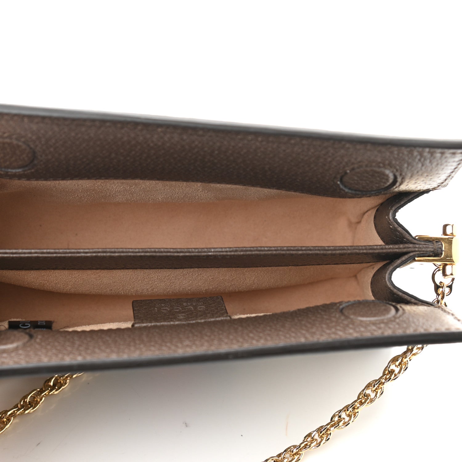 Gucci GG Supreme Monogram Textured Dollar Calfskin Web Mini Ophidia Chain Shoulder Bag Beige Ebony New Acero 5 of 10