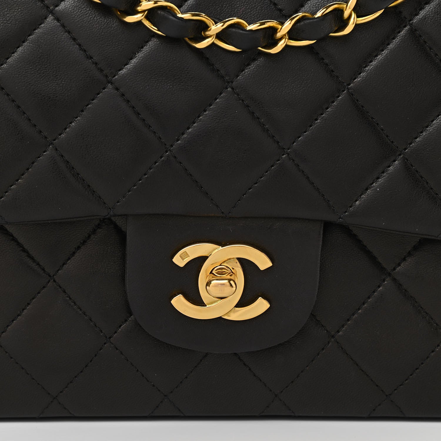 Chanel Lambskin Quilted Medium Double Flap Black 8 of 10