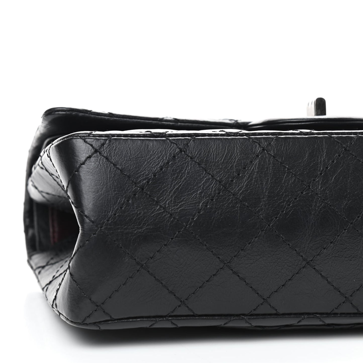 Aged Calfskin Quilted 2.55 Reissue 225 Flap Black