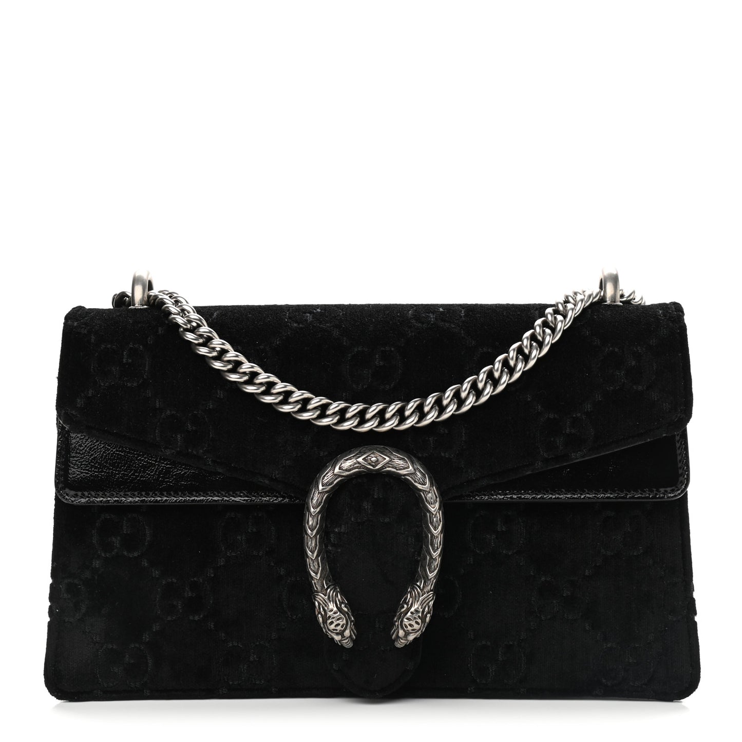 Velvet GG Monogram Small Dionysus Shoulder Bag Black