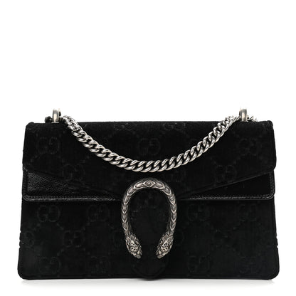 Gucci Velvet GG Monogram Small Dionysus Shoulder Bag Black 1 of 9