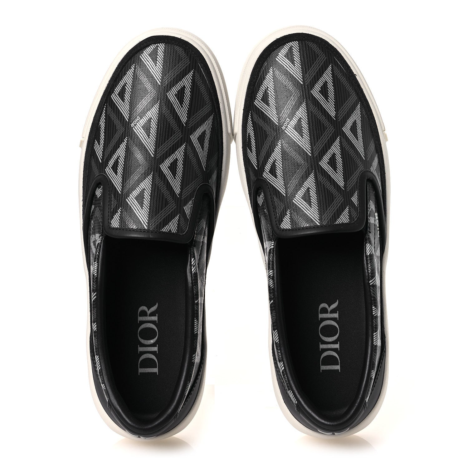 Christian Dior Canvas CD Diamond Mens Slip On Sneakers 41 Navy 2 of 11