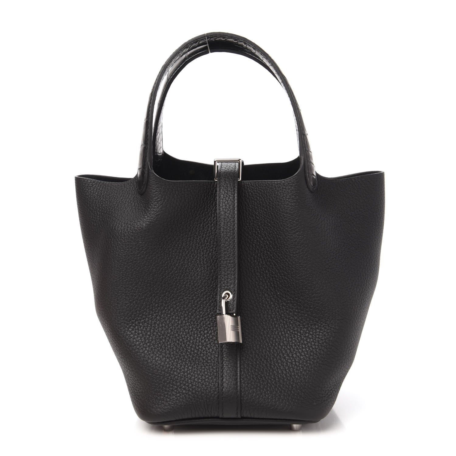 Hermes Taurillon Clemence Matte Alligator Picotin Lock Touch 18 PM Black 1 of 11