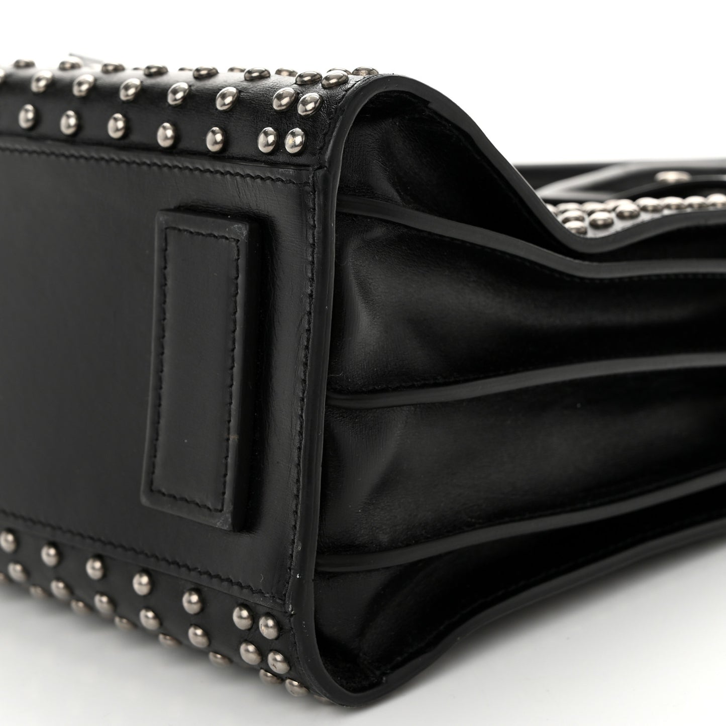 Smooth Calfskin Studded Small Sac De Jour Black