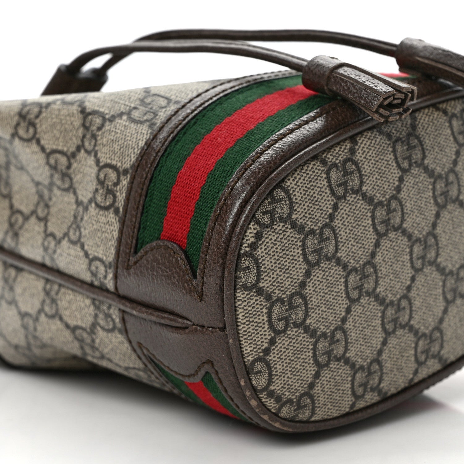 Gucci GG Supreme Monogram Web Mini Ophidia Bucket Bag Brown 8 of 13