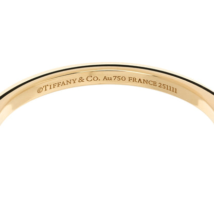 Tiffany 18K Yellow White Gold Tiffany Narrow Lock Bangle Bracelet 5 of 6