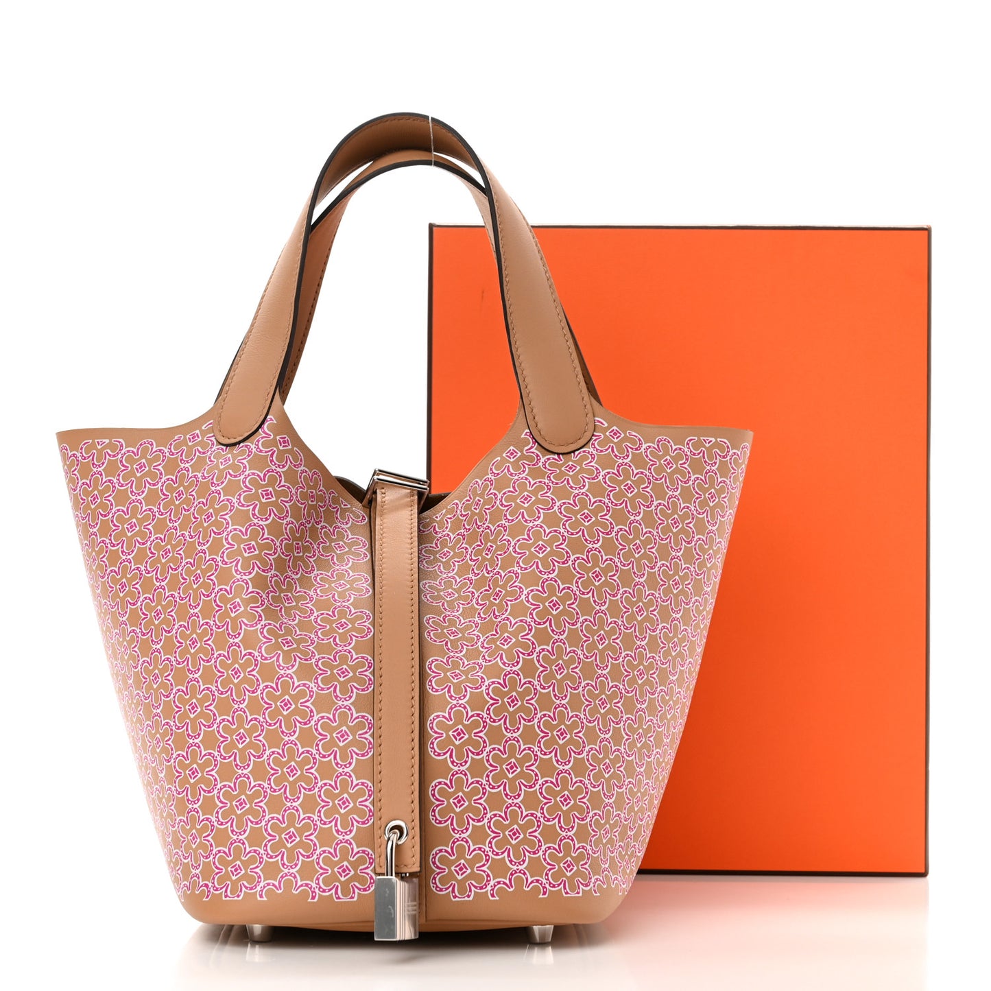 Swift Lucky Daisy Picotin Lock 18 PM Chai Rose White
