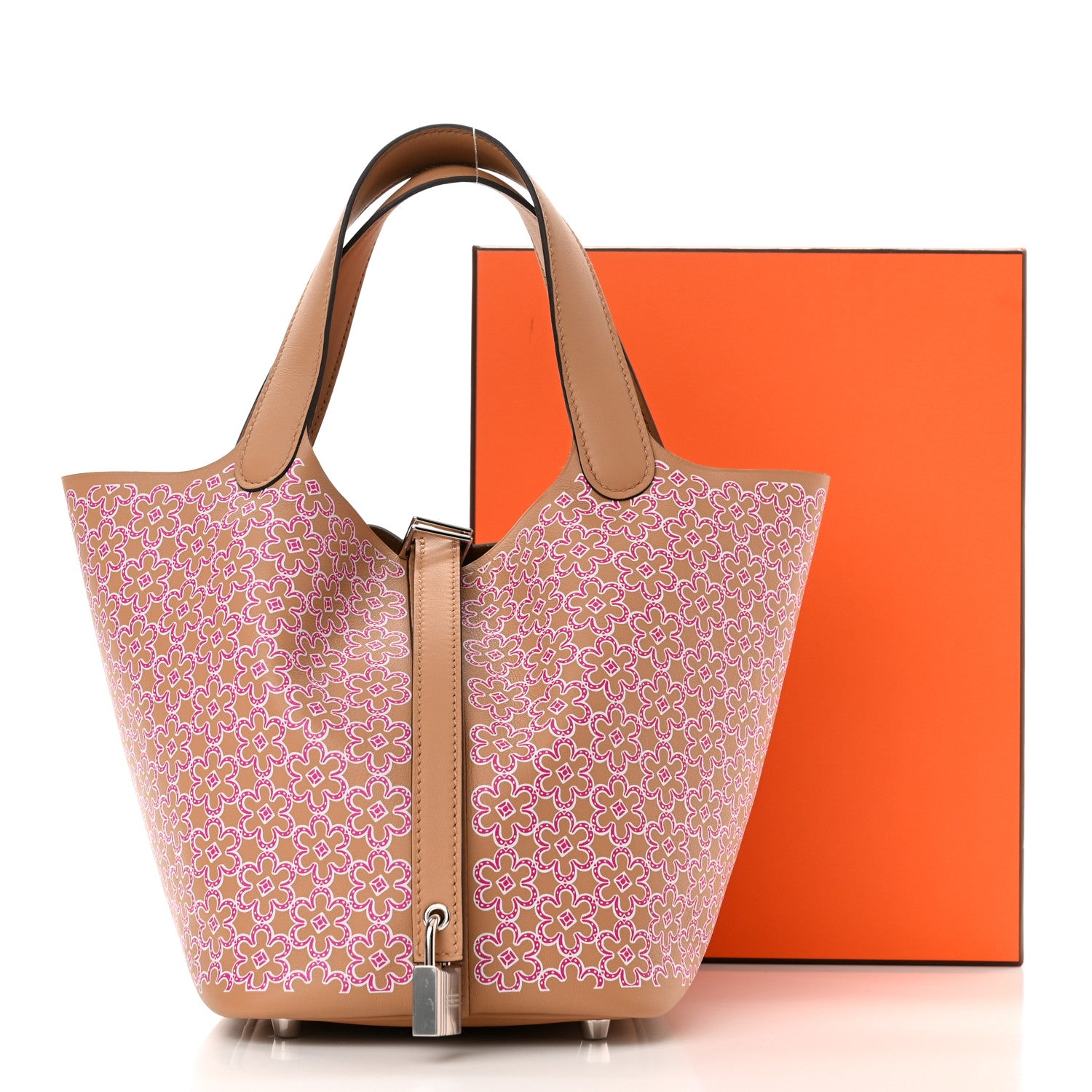 Hermes Swift Lucky Daisy Picotin Lock 18 PM Chai Rose White 10 of 10