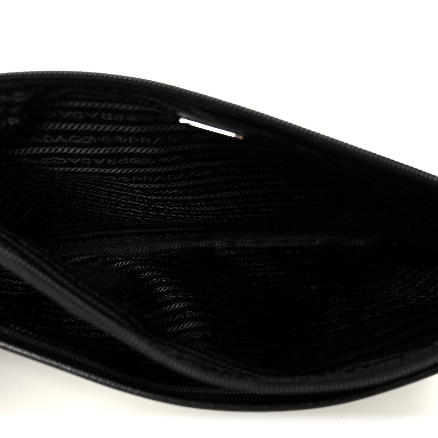 Tessuto Nylon Saffiano Flat Pouch Black