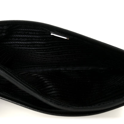 Prada Tessuto Nylon Saffiano Flat Pouch Black 5 of 8