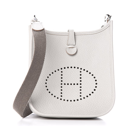 Hermes Taurillon Clemence Amazone Evelyne TPM Gris Perle Etoupe 1 of 10
